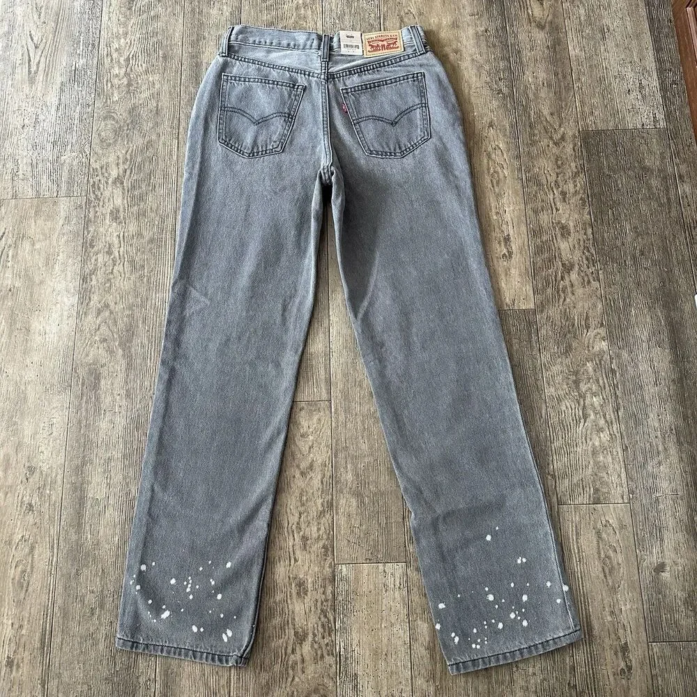 NEW Levi's LOW PRO STRAIGHT Leg Size 26 Gray Mid Rise Jeans Denim Pants 28x30 - Picture 2 of 15